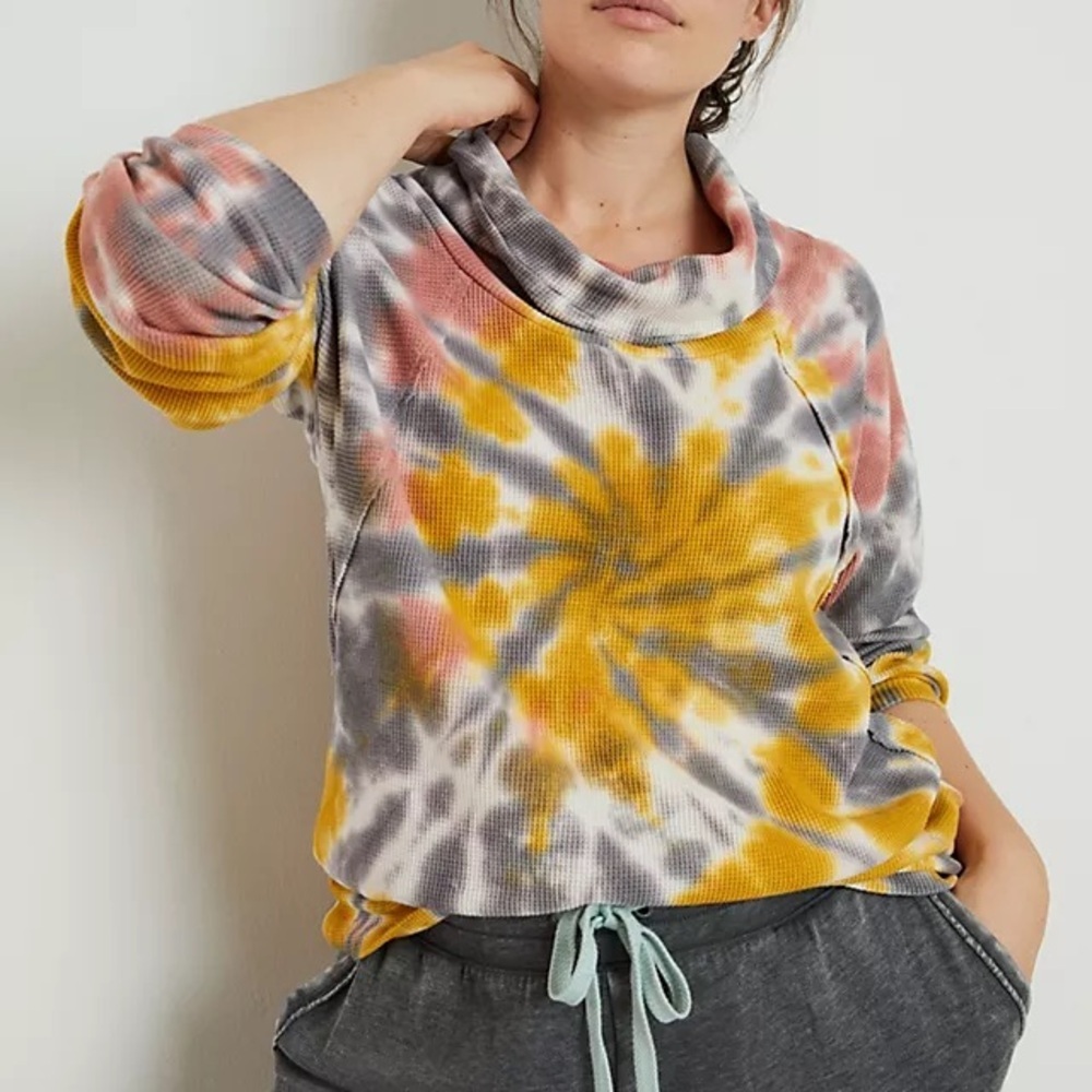 Pilcro Anthropologie Angie Cowl Neck Long Sleeve Waffle Knit Top |2X|